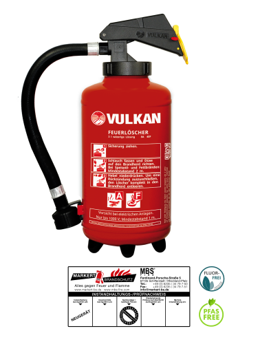 Vulkan F3H 3l frostsicher Fettbrand Feuerlöscher 40F,  fluorfrei